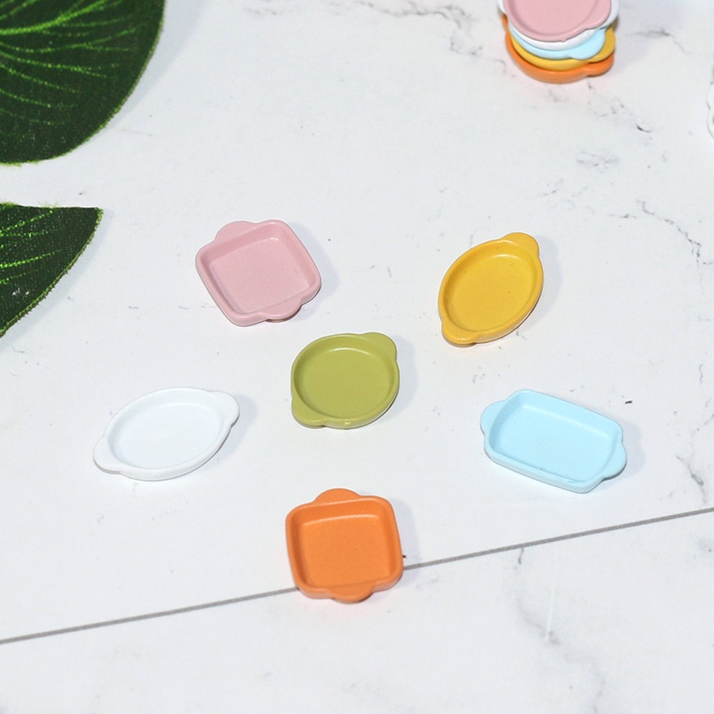 Miniature Food Play Metal Tray Toy Model Doll House Accessories Ob11 Mini Small Nordic Double Ear Plate D366