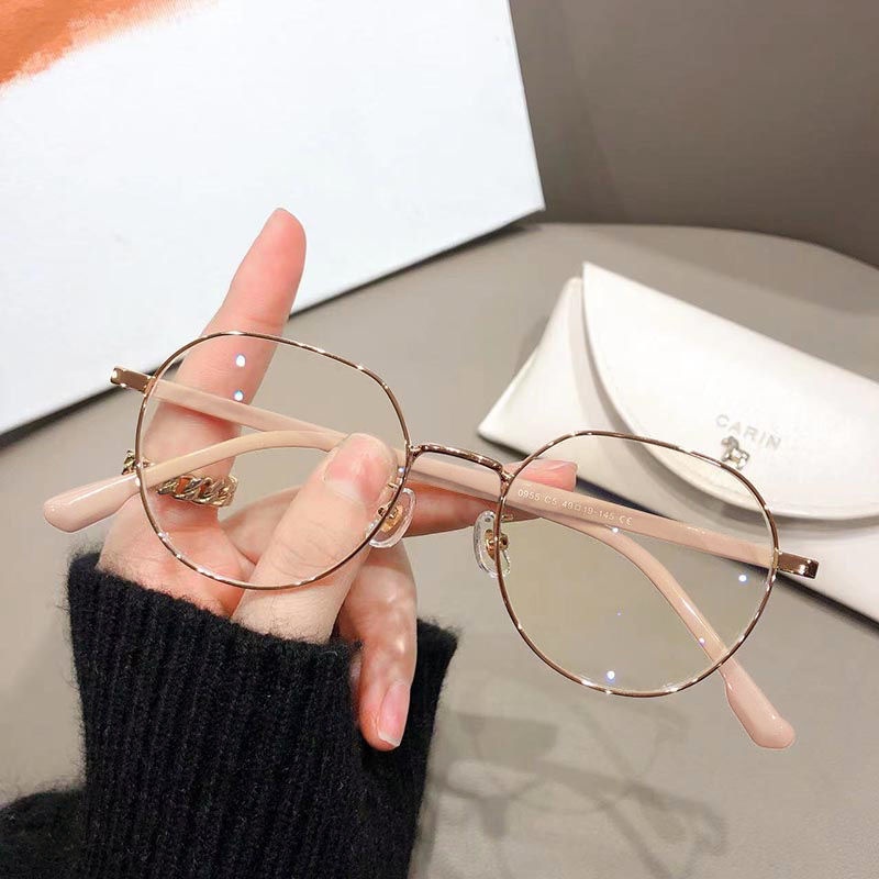 Myopia Glasses For Women,Internet Celebrity High-value Student Models,Anti-blue Light,Round Face,Small Flat Glasses,Plain Glasses Frame