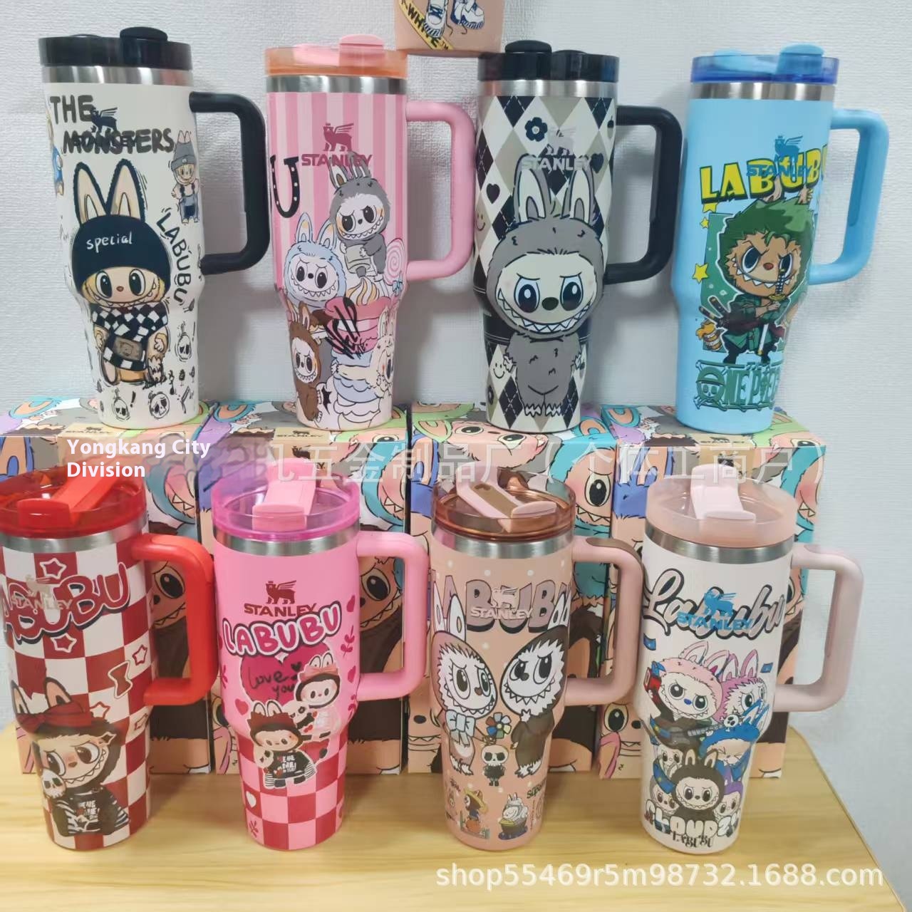 Explosions Stanley Thermos Cup Labubu 40oz Car Cup Labubu Suction Cup Stanley
