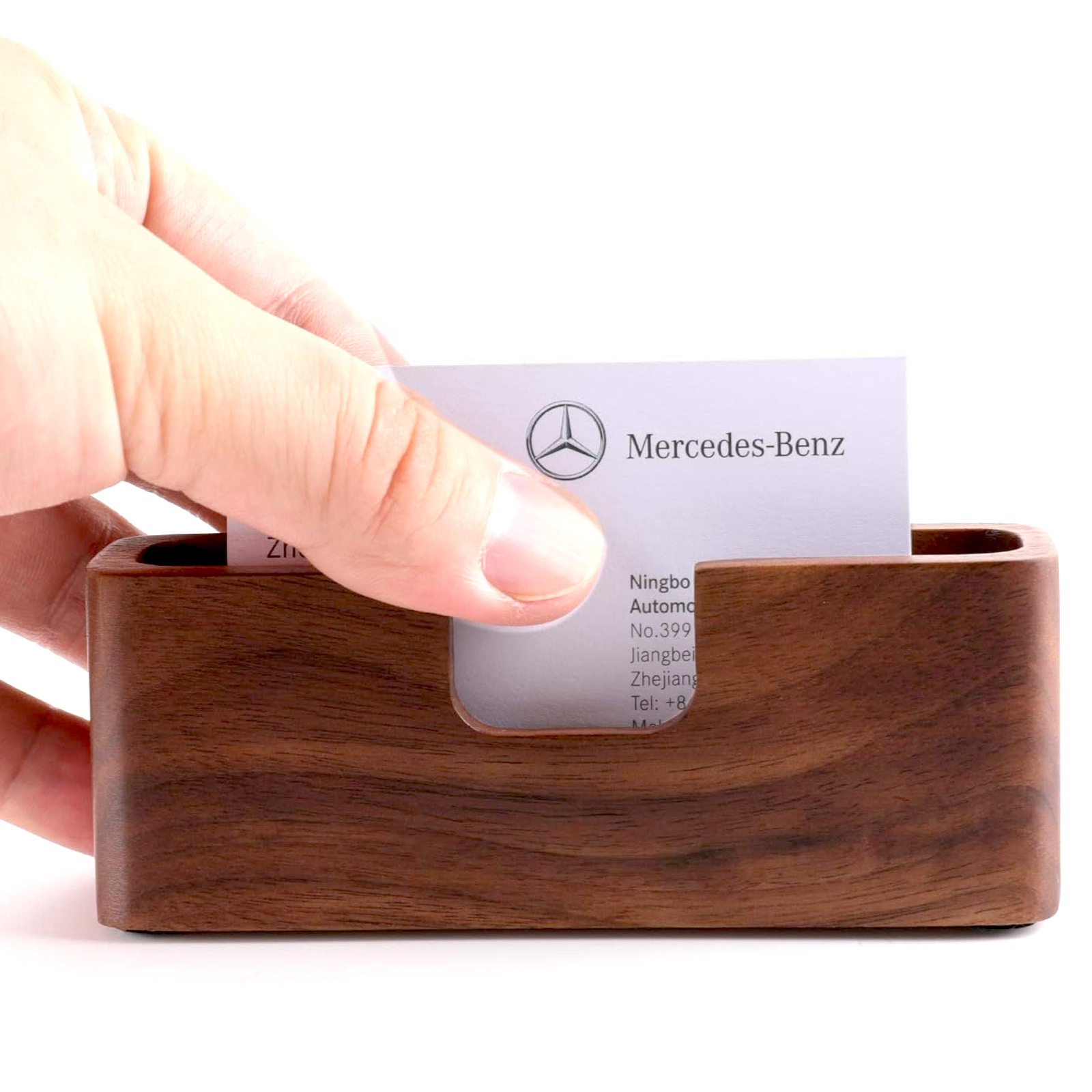 Black Walnut Business Card Base Wooden Card Stand Business Card Storage Business Office Wooden Business Card Stand
