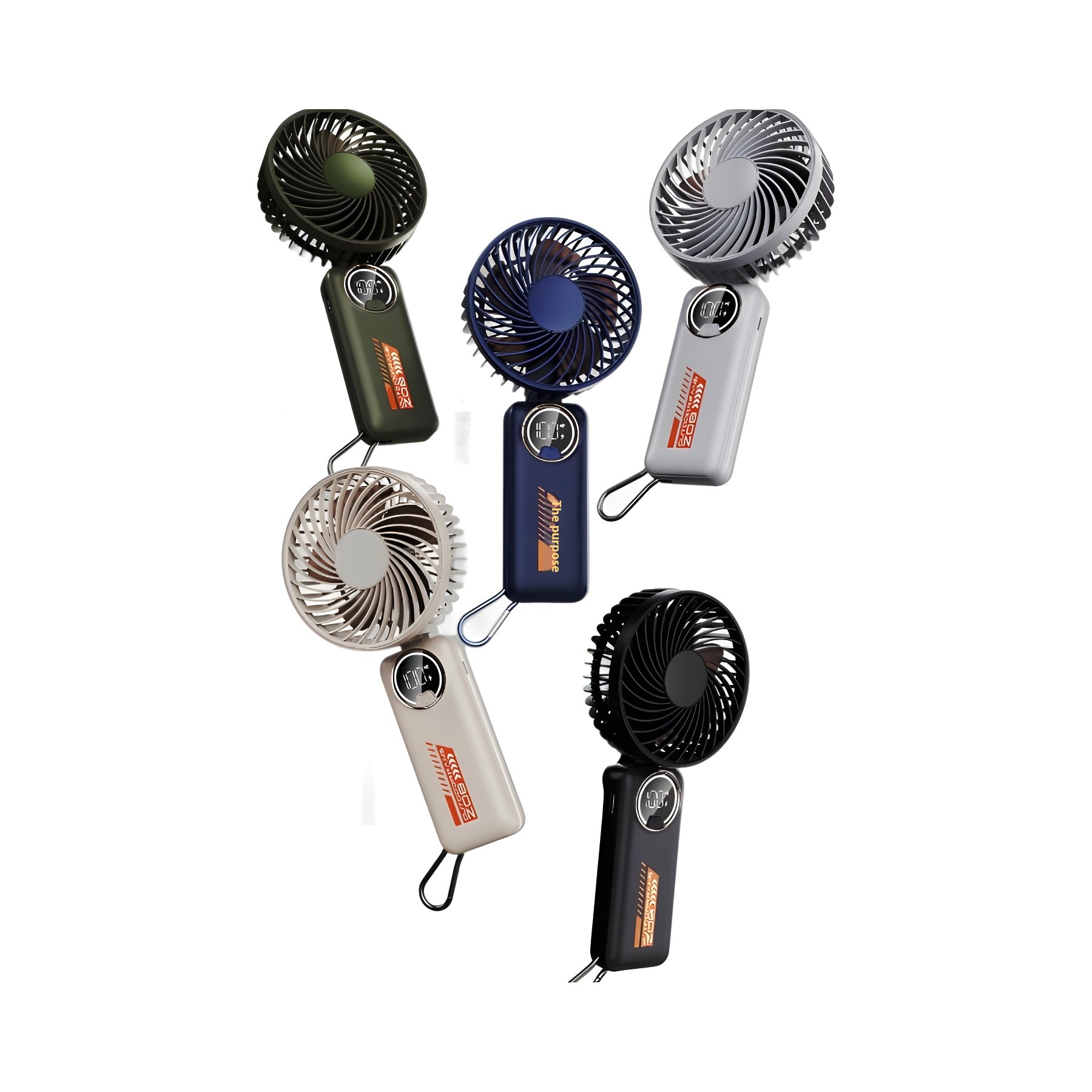 Outdoor Multifunctional Portable High-speed Turbine Handheld Small Fan Neck Hanging With Cord Charging Long Battery Life