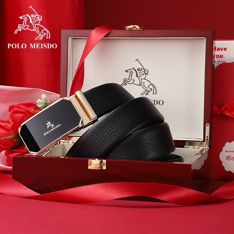 Belt Men's Leather Automatic Buckle Belt