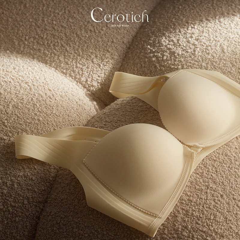 Cerotich Jelly Front Buckle Underwear Women's Small Chest Big Vest Bra Without Steel Ring Gather Seamless Bra