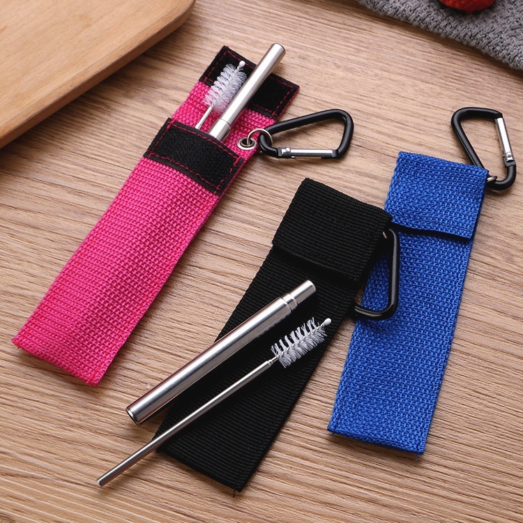 Stainless Steel Telescopic Straw Set Outdoor Net Red Portable Colored Metal Straw
