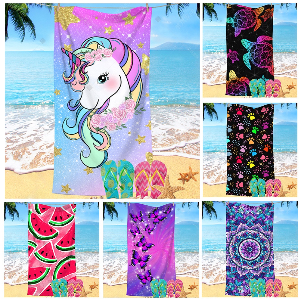 Oversized Microfiber Beach Towel:Butterfly Design,Highly Absorbent,Thick Bath Towel
