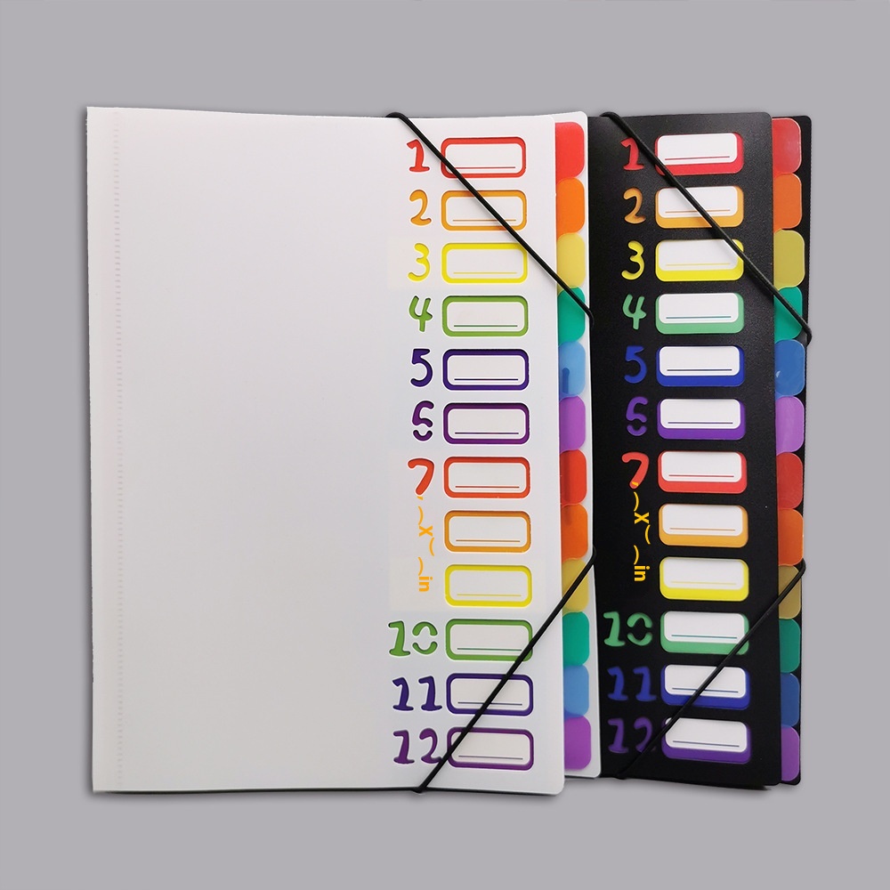Multi-layer A4 Folder White Data Book Student Test Paper Folder Rainbow Classification Page Pp Storage Folder File Case Folder