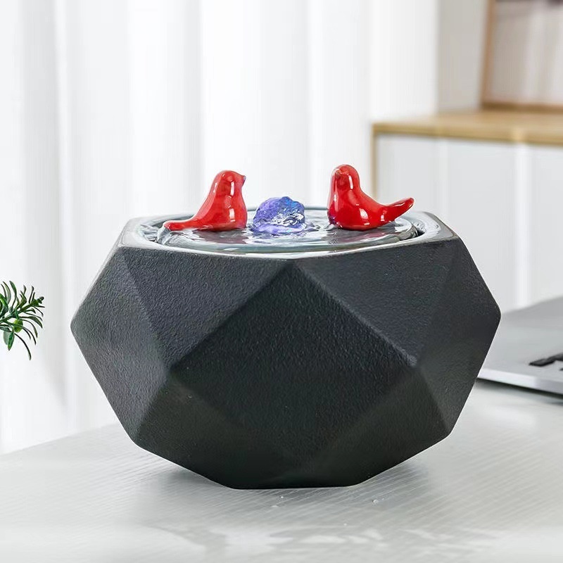 Desktop Ceramic Circulating Water Fountain Ornaments Living Room Fortune Feng Shui Ball Water Ornaments Home Living Room Decorations