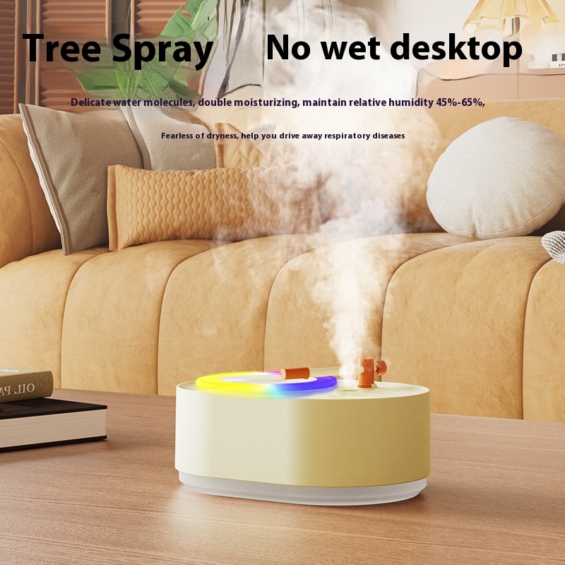 Vintage Turntable Humidifier DIY Record Aromatherapy Machine Mute Fog Bedroom Birthday Gift - 2
