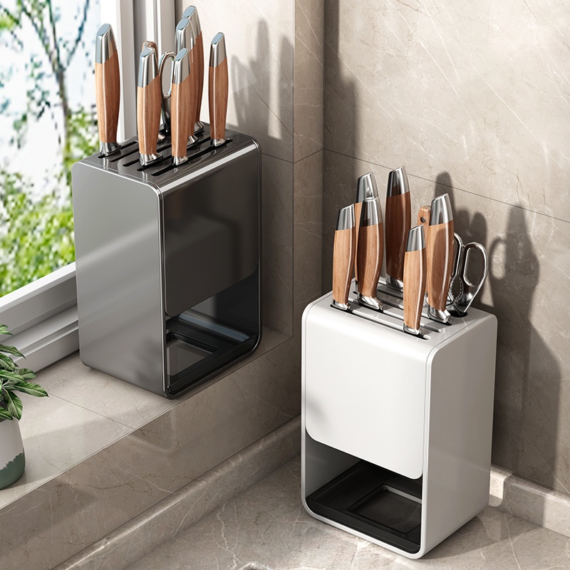 Kitchen Knife Rack Rack Punch-free Wall-mounted Countertop Wall-mounted Household Knife Holder Kitchen Knife Storage Rack