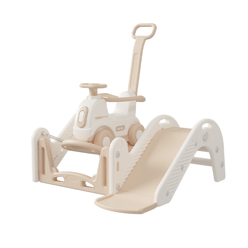 Children's Rocking Horse Trampoline Combination Three-in-one Baby Slide Gift Large Thickened Wooden Horse Rocking Chair Toy