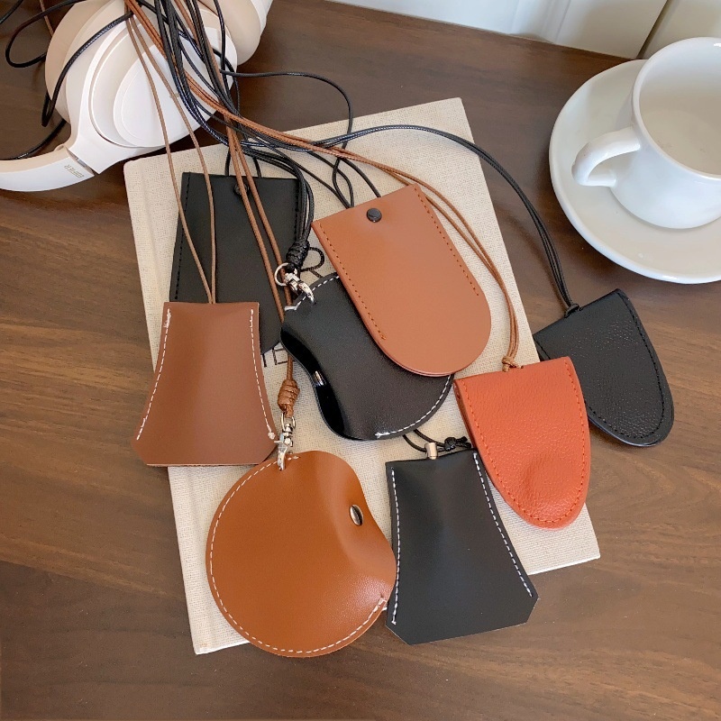 Hanging Neck Magnetic Multi-functional Leather Sunglasses Clip Necklace Women's Outdoor Travel Portable Eyes Storage Lanyard Accessories