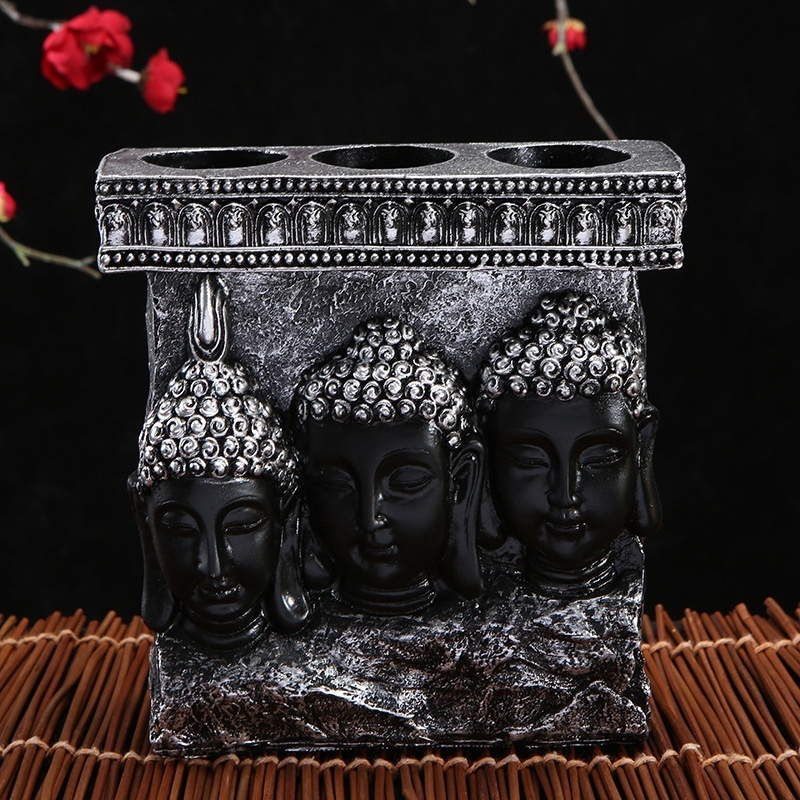 Thai Buddha Statues Wine Cabinet Office Living Room Decorations Western Three Saints Ornaments One Piece Dery