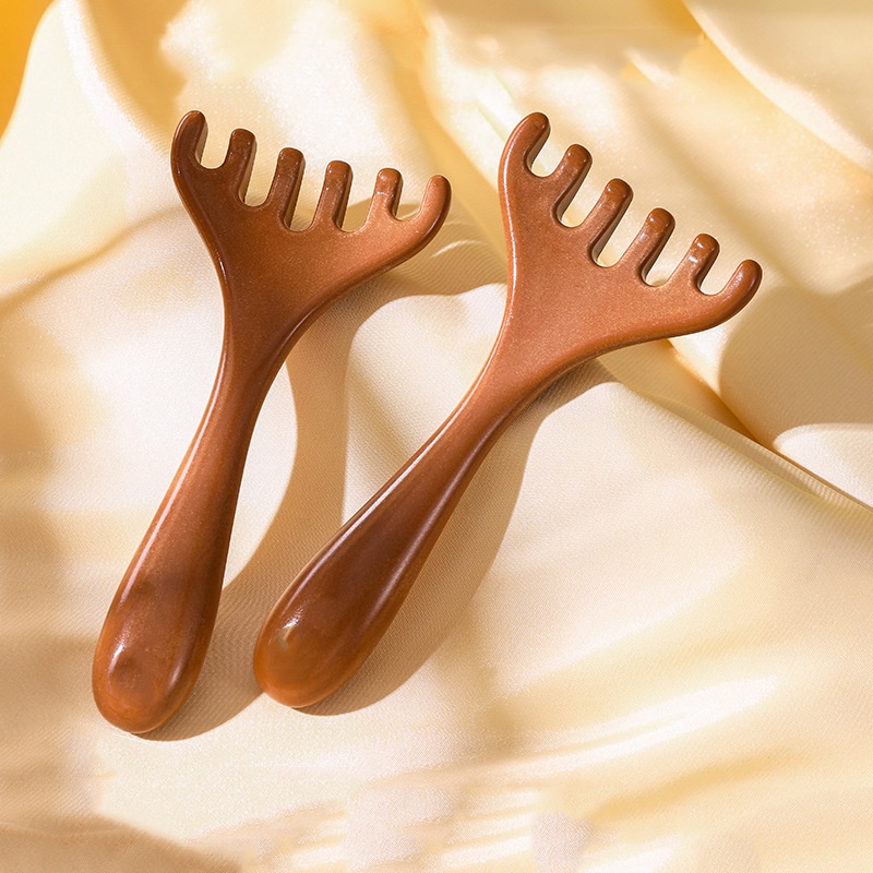 Six-claw Dual-purpose Deer Horn Comb Massage Comb Eye Head Scalp Massage Meridian Combing Therapy Scraping Dredge Scraping Deer Horn Comb