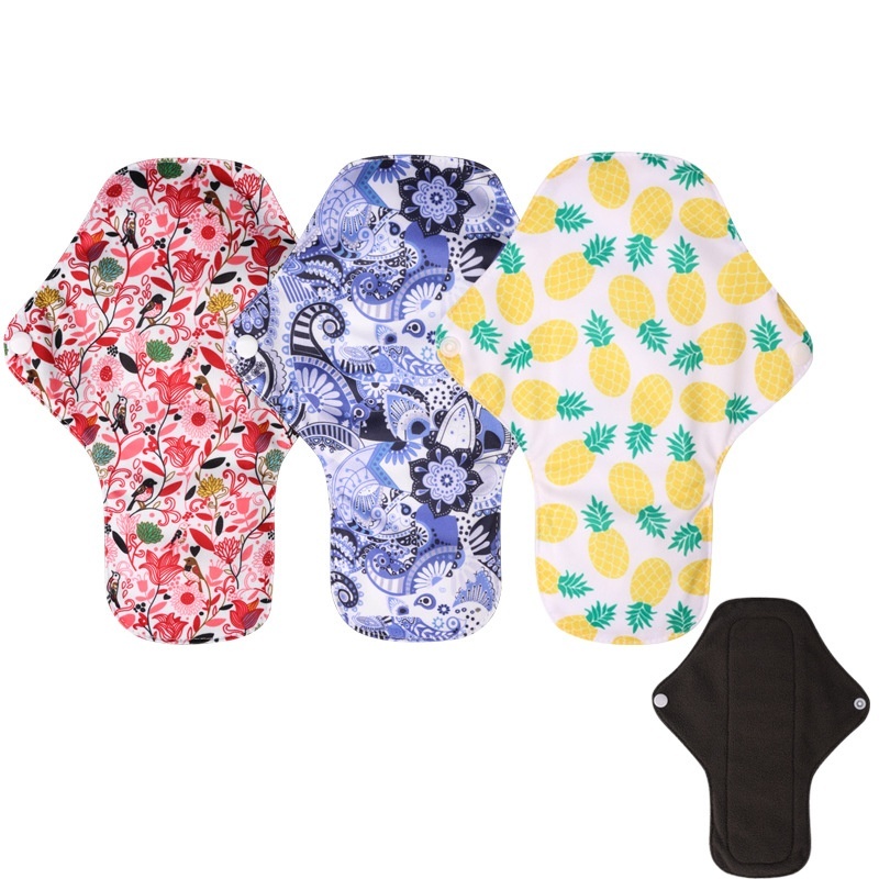 Medium Bamboo Charcoal Sanitary Napkin Maternity Care Cloth Sanitary Pad Menstrual Leak-proof Washable Aunt Towel