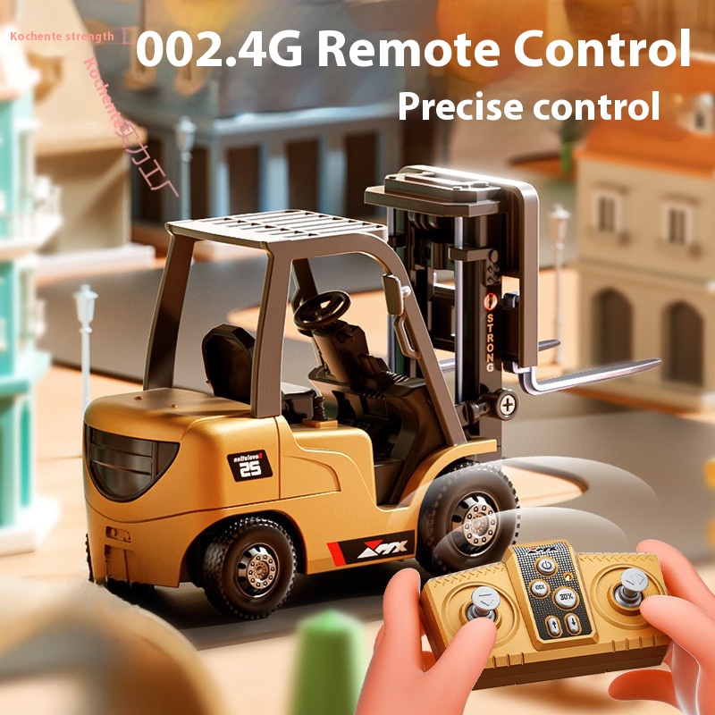 Popular Style Net Red Bluetooth Mini Alloy Forklift Dual Mode Remote Control Car Electric Engineering Model Children's Day Gift