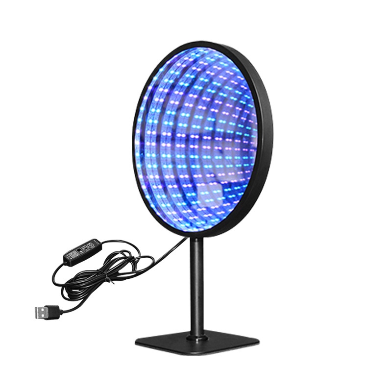 Round Acrylic Layered Mirror3 DAbyss Lamp Infinite Mirror Mirror Extension Time Tunnel Mirror