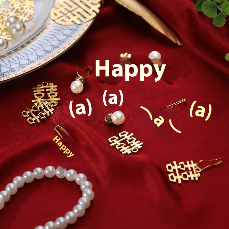 Wedding Supplies Wedding Candy Box Pendants Wedding Brand Happy Pearl Pendant Decoration Wedding Candy Bag Tag Accessories