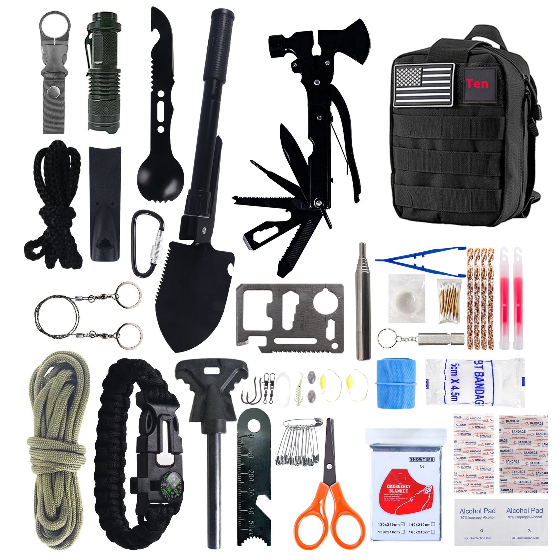 Outdoor Camping Equipment Camping Survival Tool Emergency Survival Kit Multi-functional Field Survival