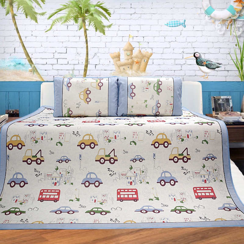 Ice Silk Mat Summer Double-sided Thickened Cartoon Rattan Mat0.9 Student Bunk Bed Single1.8 Double