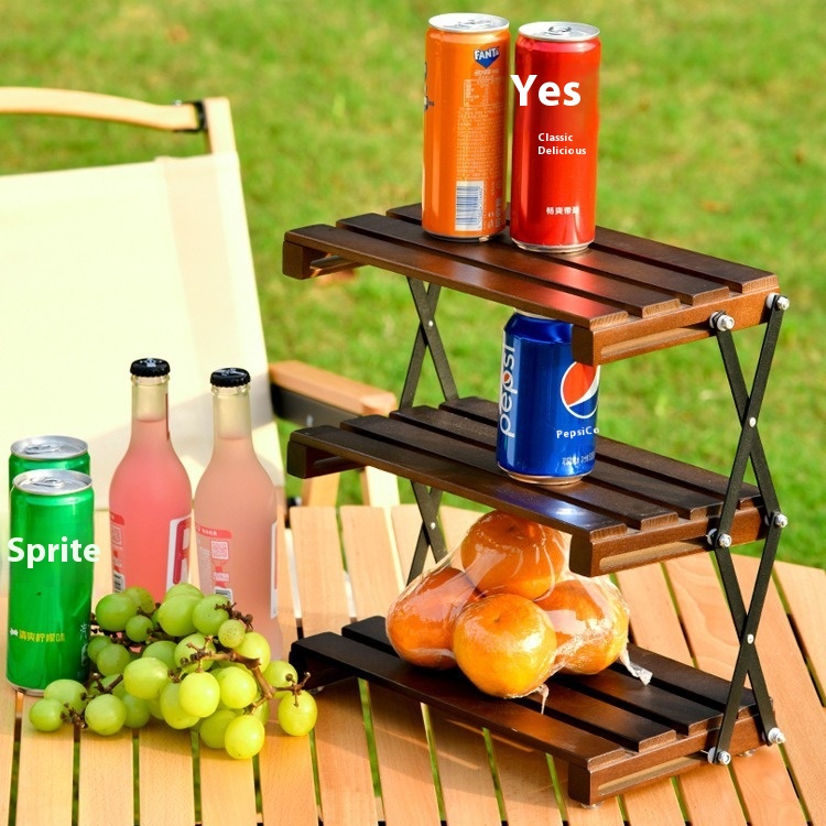 Storage Rack,Three-tier Metal Dining Table Storage Shelf,Foldable Coffee Storage Rack