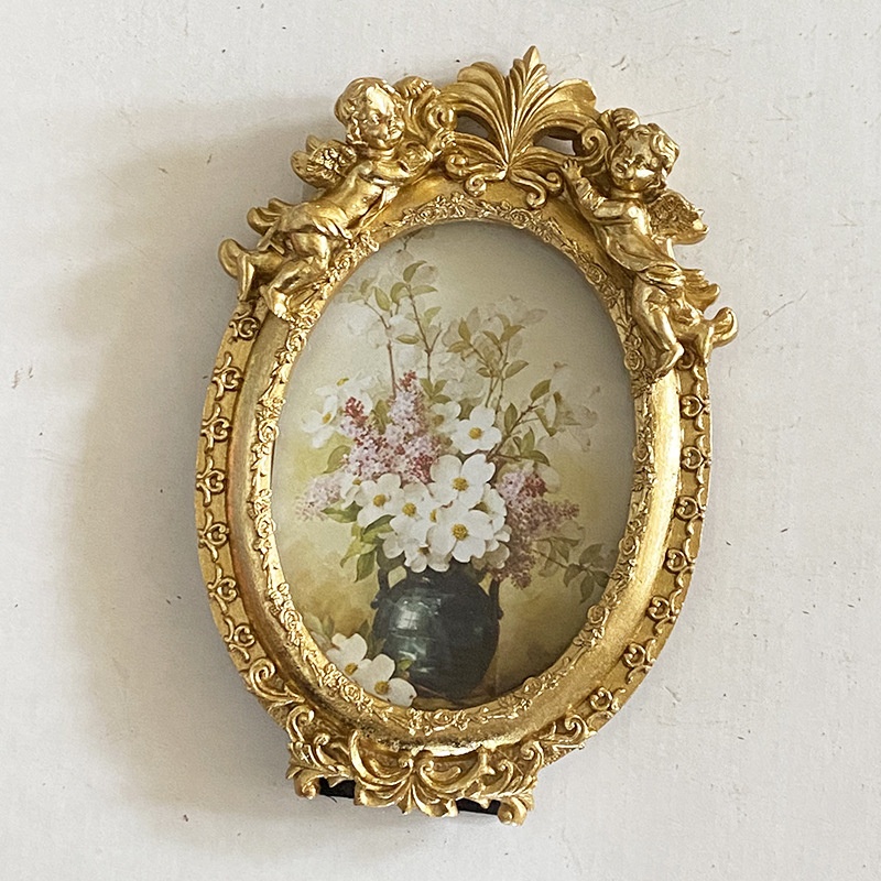European Resin Photo Frame Table6 Inch Oval Resin Creative Picture Frame Italian Home Background Wall Decoration