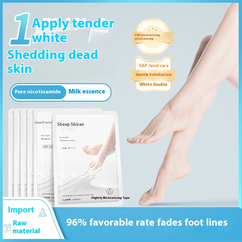 Niacinamide Milk Rejuvenating Foot Mask, Moisturizing, Rejuvenating, Nourishing Foot Care, Exfoliating Foot Mask