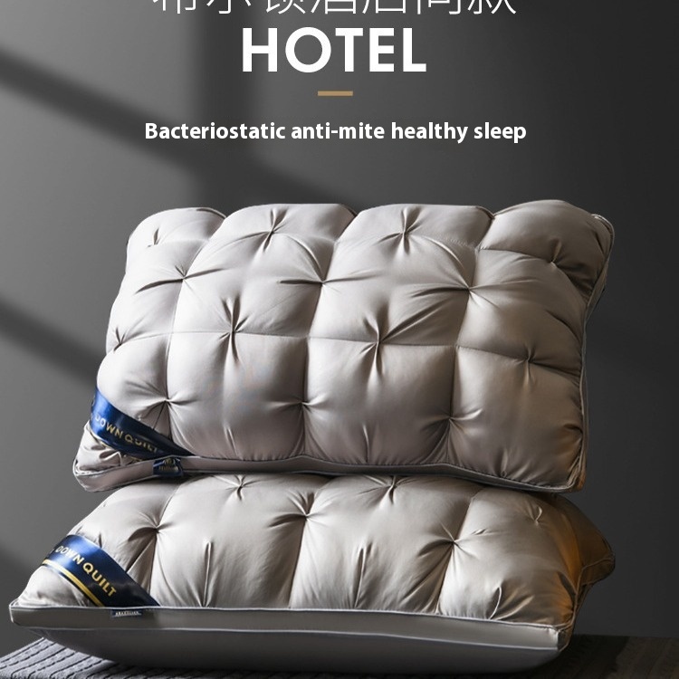 Five-star Hotel Feather Velvet Neck Pillow Core Adult Non-slump Bread Pillow One Piece Drop Shipping