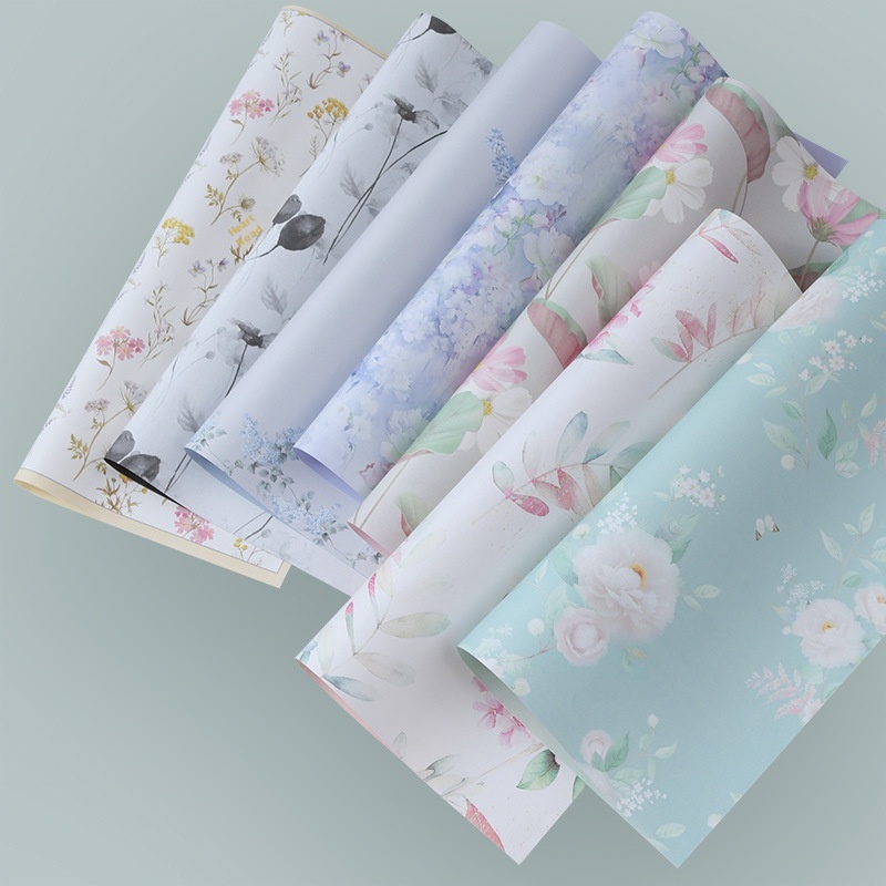 Holiday Personalized Flower Wrapping Paper Bouquet Wrapping Paper Peony Poppy Hydrangea Wisteria Flower Wrapping Paper