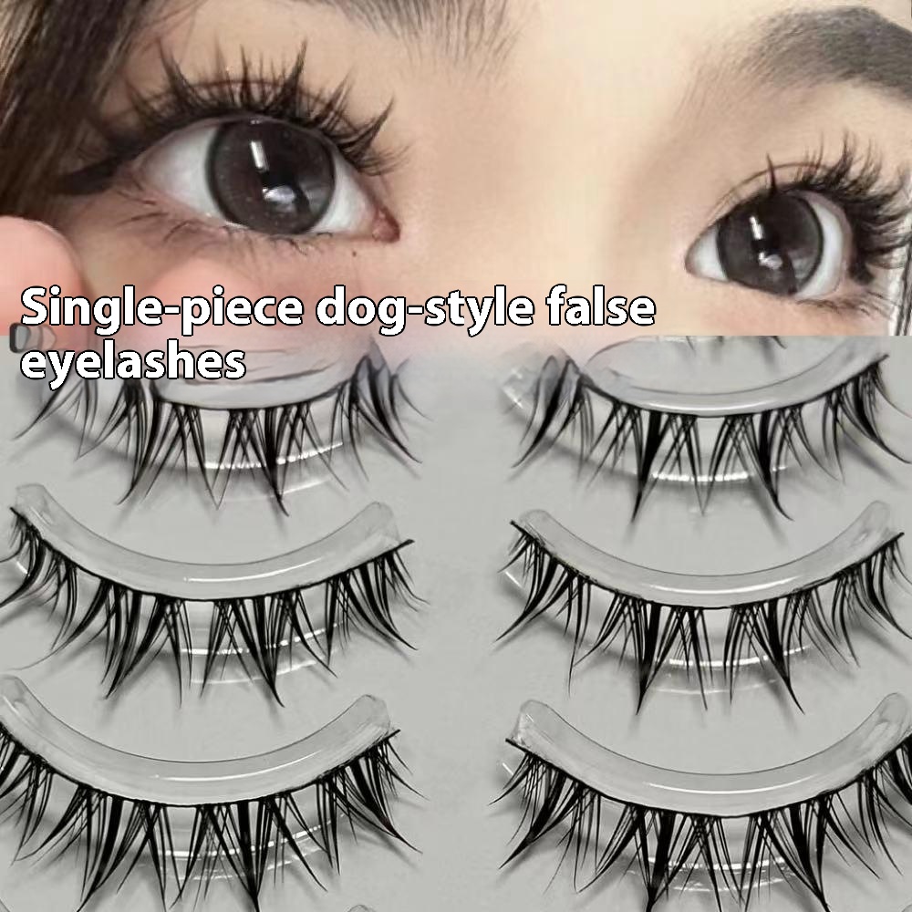 Moon Jiao Niang Dog False Eyelashes Lazy People Thick Curled Whole One-piece Cartoon Novice Artificial Eyelashes Daily