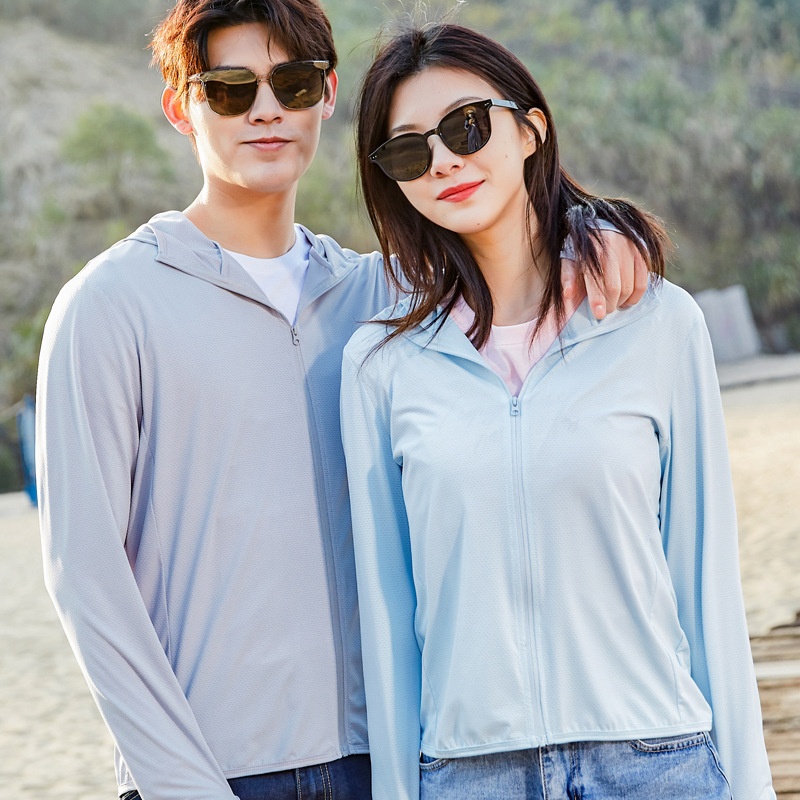 Sun Protection Clothing Women's Anti-ultraviolet Ice Silk Breathable Hooded Sun Protection Clothing Men's Group Purchase Professional Printed