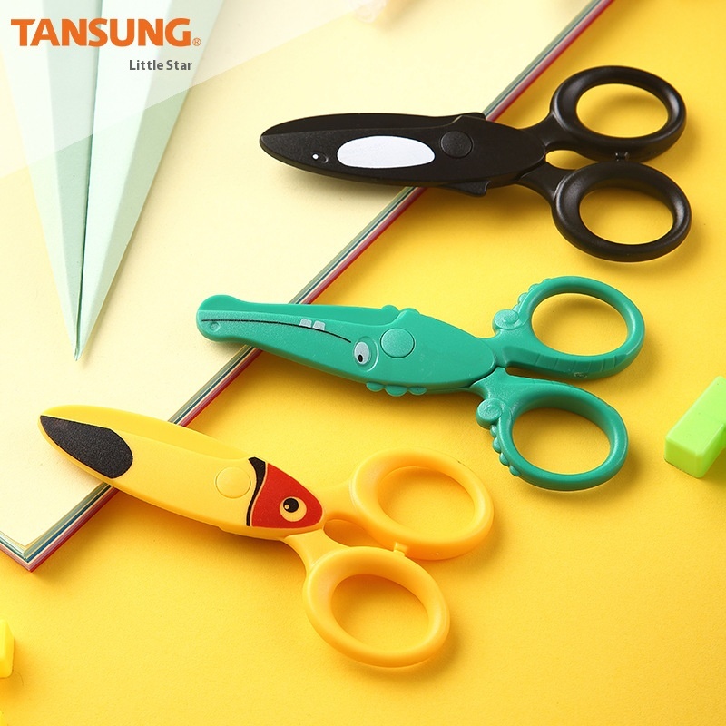 Ready-made Children's Plastic Scissors Children's Cute Cartoon Scissors Plastic Handmade DIYScissors