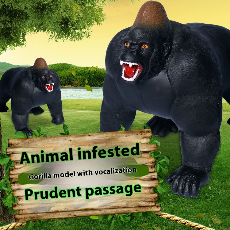 Dinosaur Toy Simulation Medium Reptile Gorilla King Kong Model Sound Toy Animal Soft Rubber Filling Cotton