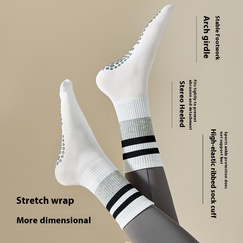 Yoga Socks Children's Indoor Pilates Thickened Professional Sports Fitness Running Rope Skipping Tube Pressure Anti-Slip Socks