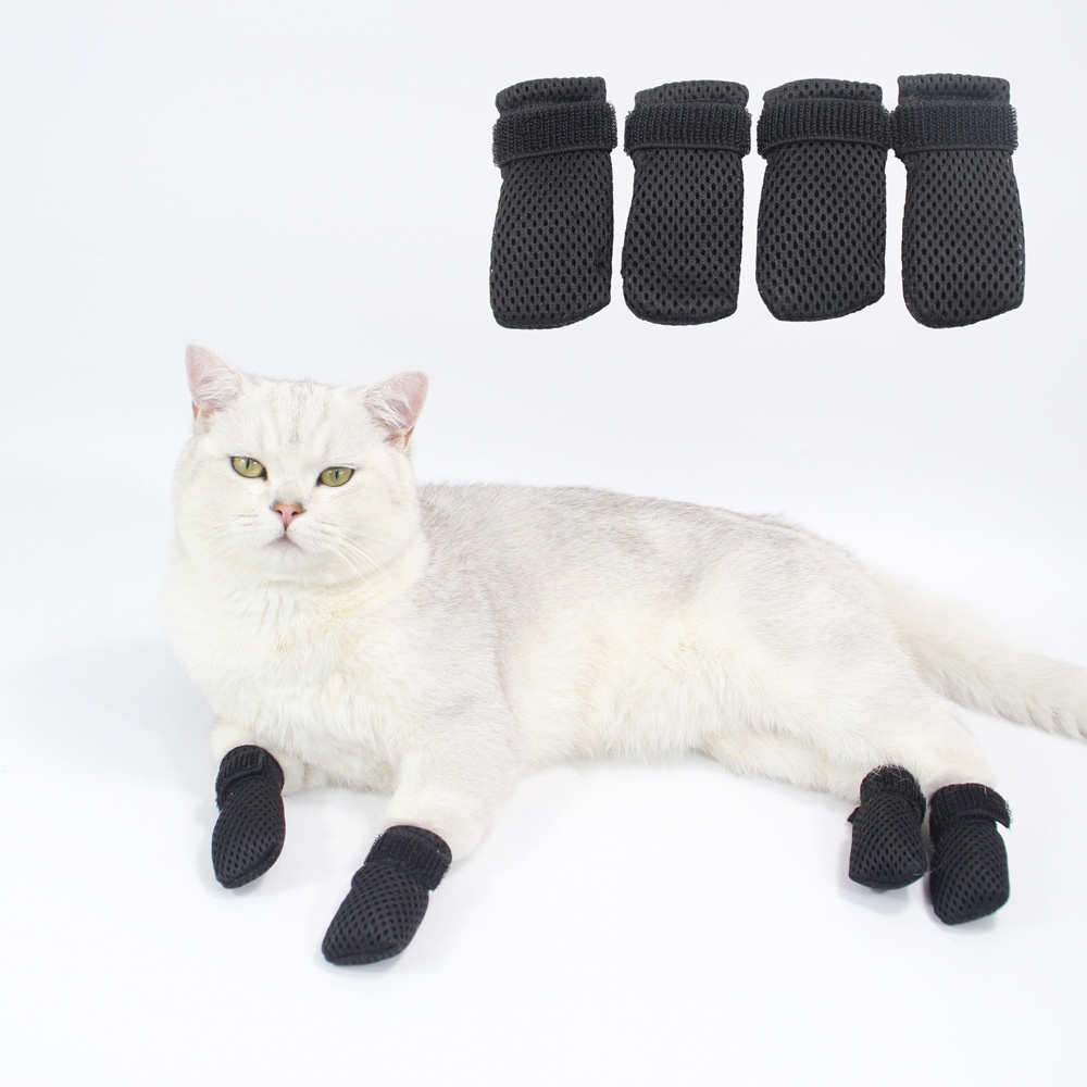 Pet It Anti-scratch Breathable Cat Claw Cover Cat Shoes Silent Anti-dirty Pet Foot Cover Small Volume Pet Supplies