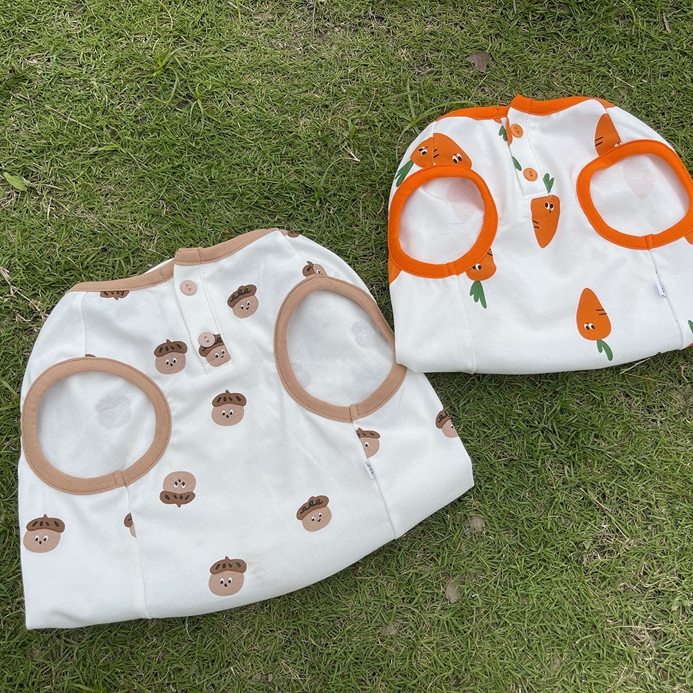 Summer Korean Version Pet Dog Chestnut Carrot Print Cotton Elastic Comfortable Cute Breathable Vest