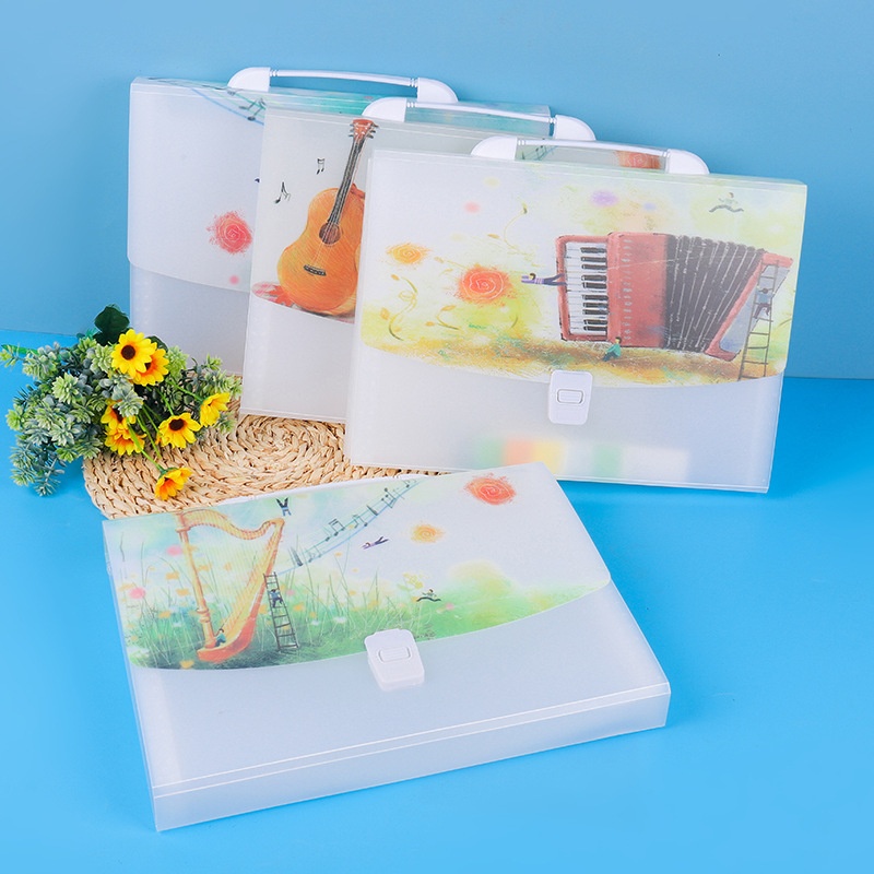 Zeyou A4 Portable Accordion Bag Large Capacity Accordion-style Multi-layer Classification Folder Student Test Paper Storage Bag