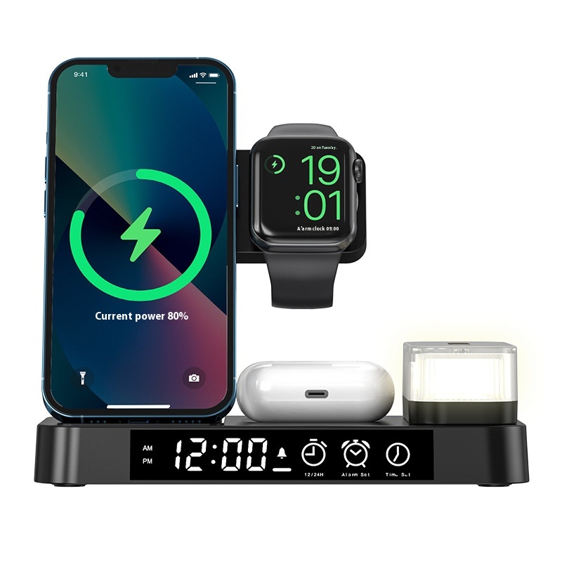Three-in-one Wireless Charger Multi-function Clock25 WWireless Charging Suitable For IPhone14/13 Fast Charging