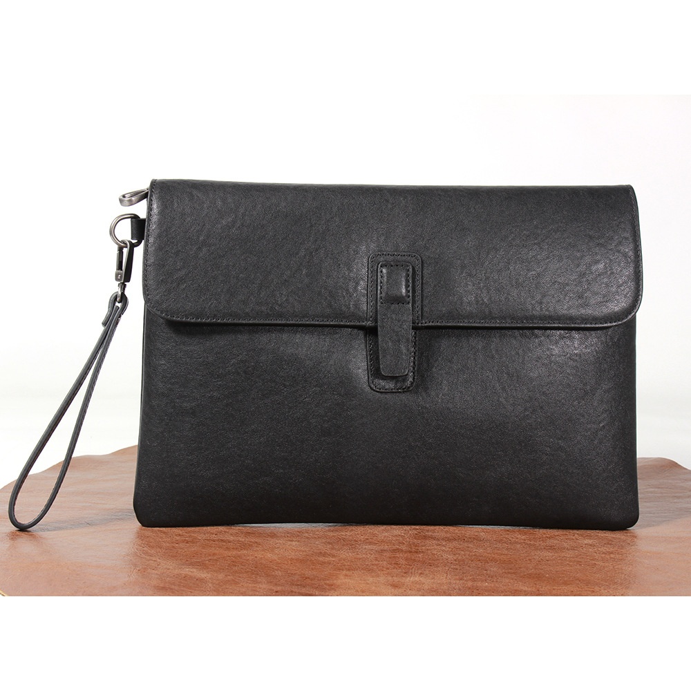 Genuine Leather Men's Handbag Large Capacity Envelope Bag Fashionable First Layer Cowhide Handbagy Wallet