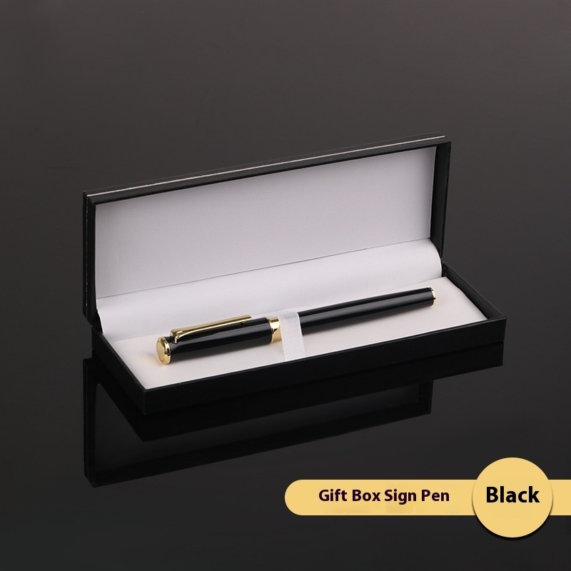 SBlack Line Box Metal Gel Pen Set Business Advertising Gift Ballpoint Pen Box Printed