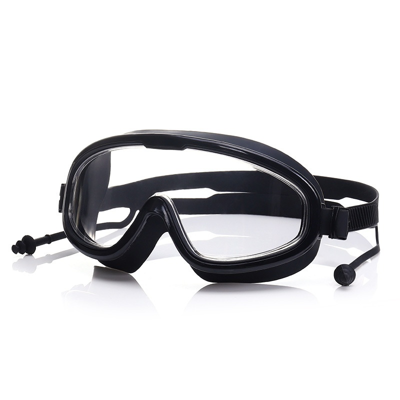 Swimming Goggles Waterproof Anti-fog HD Professional Male And Female Adult Large Frame Swimming Glasses Children's Diving Swimming Cap Set Equipment