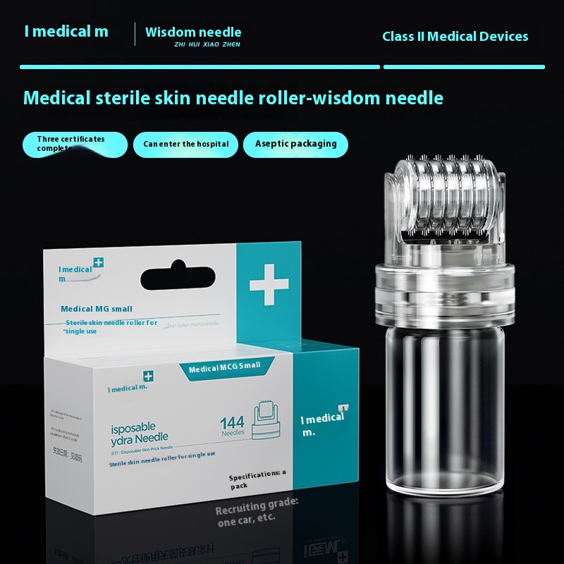 Medical Sterile Skin Roller Needle Stretch Mark Hair Growth Introduction Micro Needle Facial Acne Scar Pit Roller Water Soluble Needle Puncture Needle