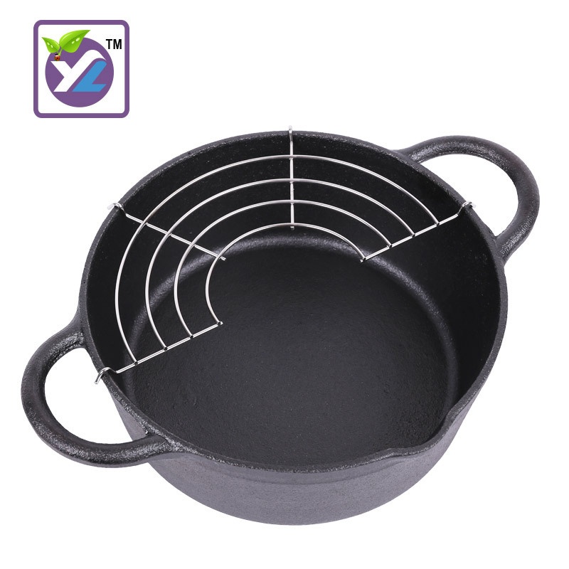 Japanese Tempura Cast Iron Frying Pan Household Small Frying Pan Thickened Mini Gas Induction Cooker Uncoated And Not Easy To Stick
