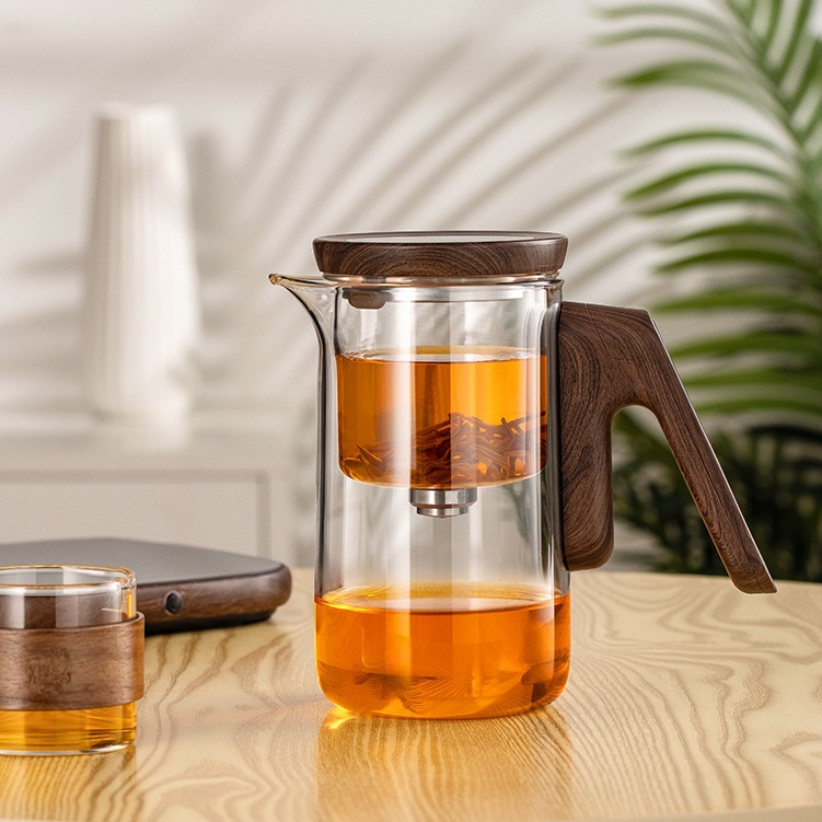 Full Glass Fluttering Cup Inner Container Magnetic Absorption Rod-less Timing Office Intelligent Teapot Tea Separation Lazy People Tea