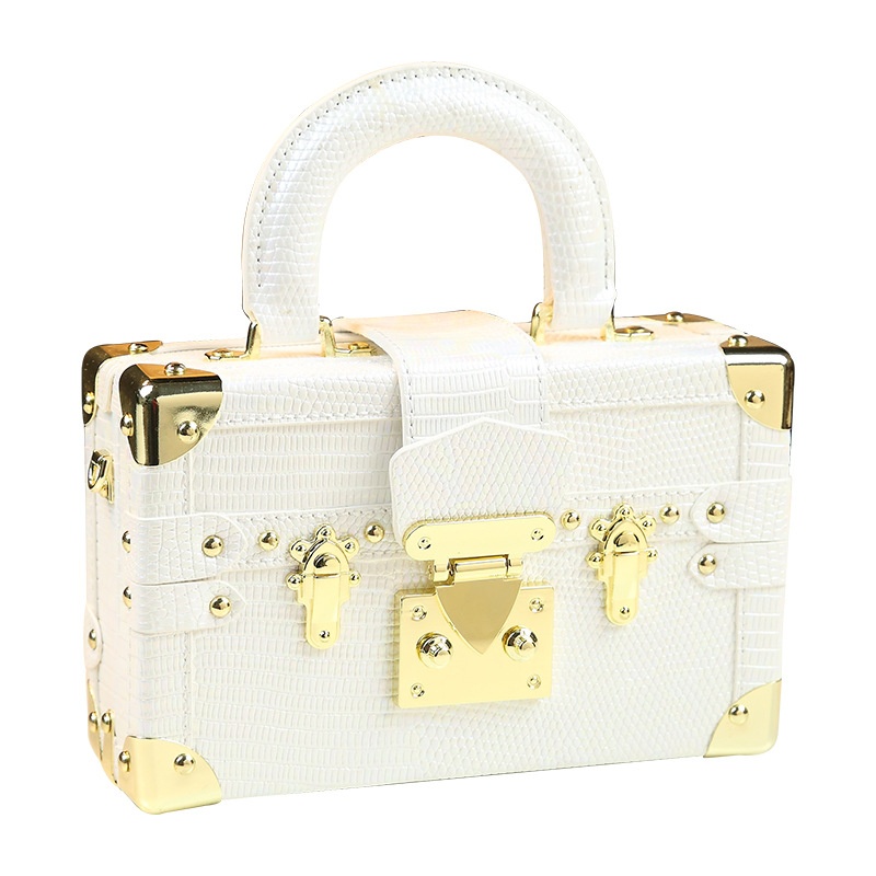 Original Design Genuine Leather Lizard Pattern Portable Box Small Bag Fashion Show Shoulder Crossbody Women's Bag
