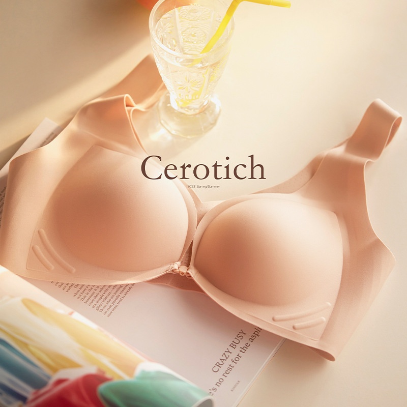 Cerotich Jelly Front Buckle Underwear For Women With Small Chest Gathered Without Steel Ring Sexy Bra Vest Style Breast Collection Bra