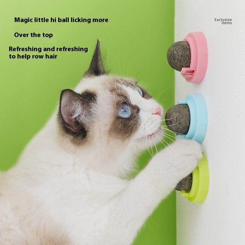 Licking Fun Rotating Catnip Ballect Gall Ball Wood Tianjiao Ball Cat Toy Grinding Teeth Cleaning Chewing Pet Supplies