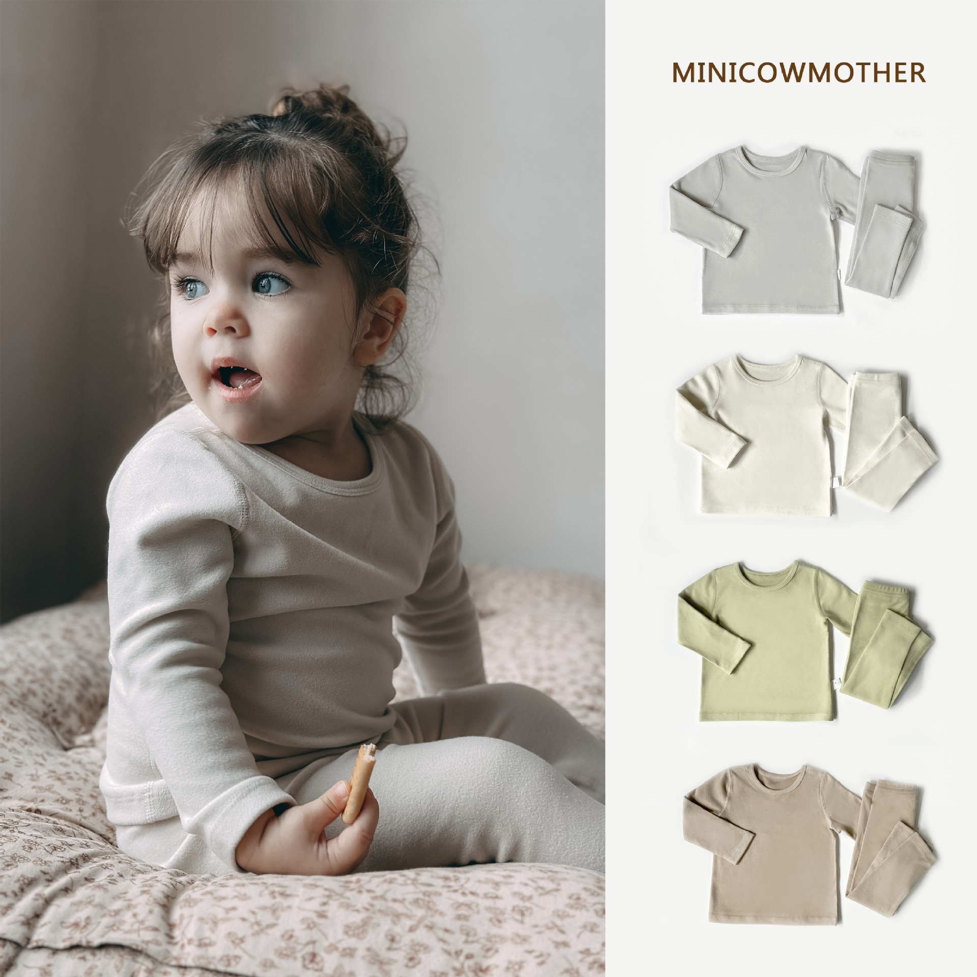 Children's Double-sided Boneless German Velvet Suit Baby Pajamas Warm Spring And Autumn Thick Men And Women Pajamas Bottoming Shirt Underwear