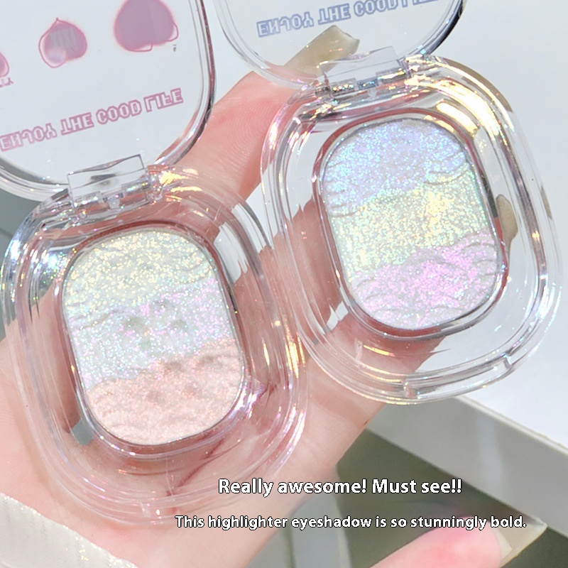 Xixi Mashed Potato High-gloss Gradient Eyeshadow Plate Burst Flash Thin Sleeping Silkworm Super Shiny Chameleon Pearlescent Eyeshadow