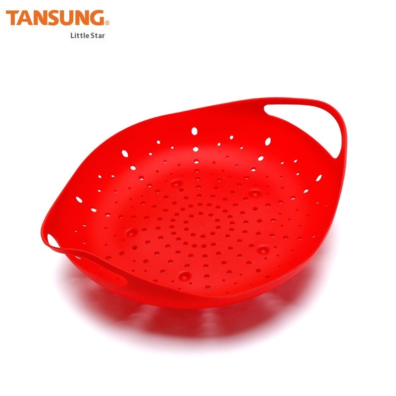 Ready-made Simple Fruit Basket High Temperature Resistant Silicone Steaming Basket With Drain Function Steamer