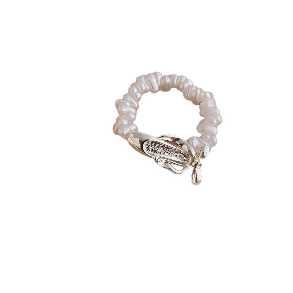 Bow Ballet Shoes Shaped Pearl Ring Women's Fashion Simple High-end Sense Niche Index Finger Ring Accessories